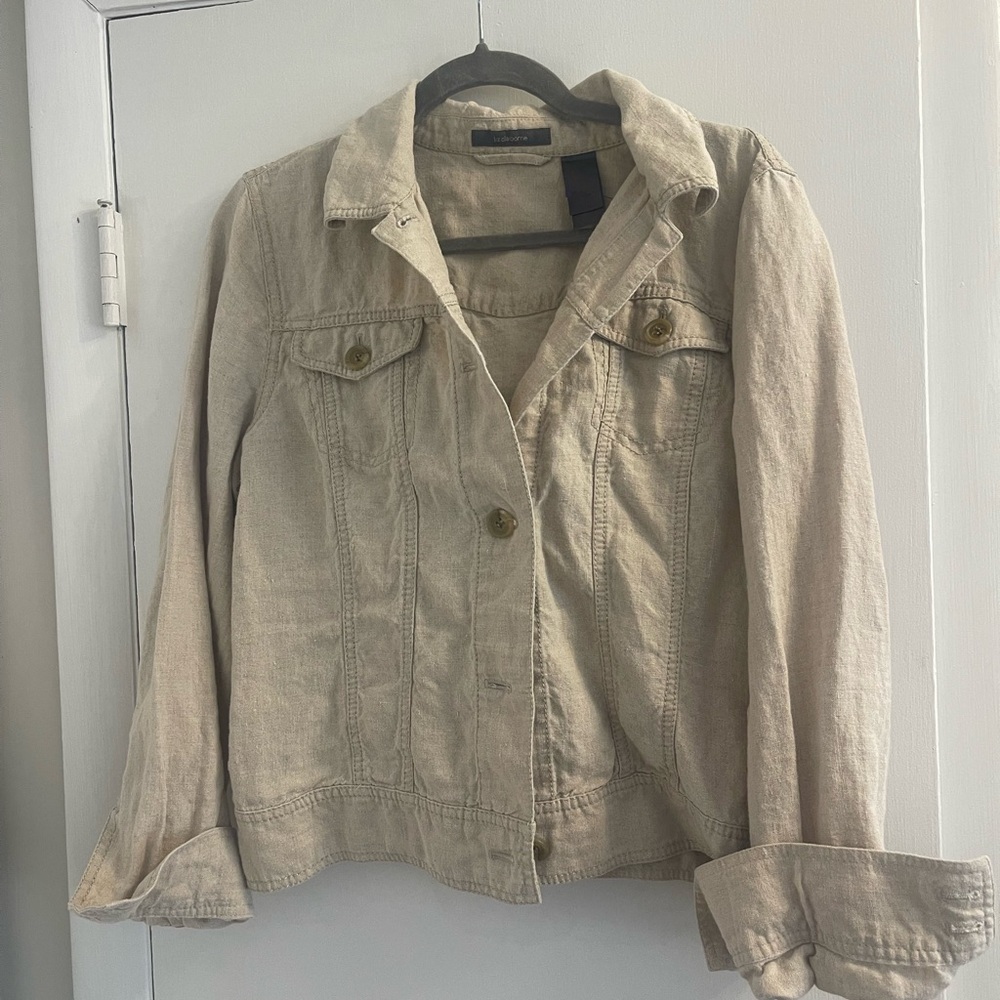 Liz Claiborne 100% Linen Women's Beige Jacket